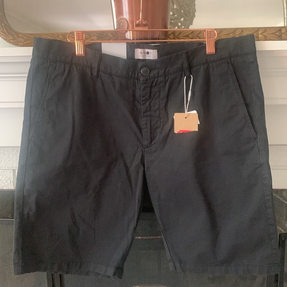 NWT NN07 No Nationality Solid Shorts in Navy - Picture 3 of 11